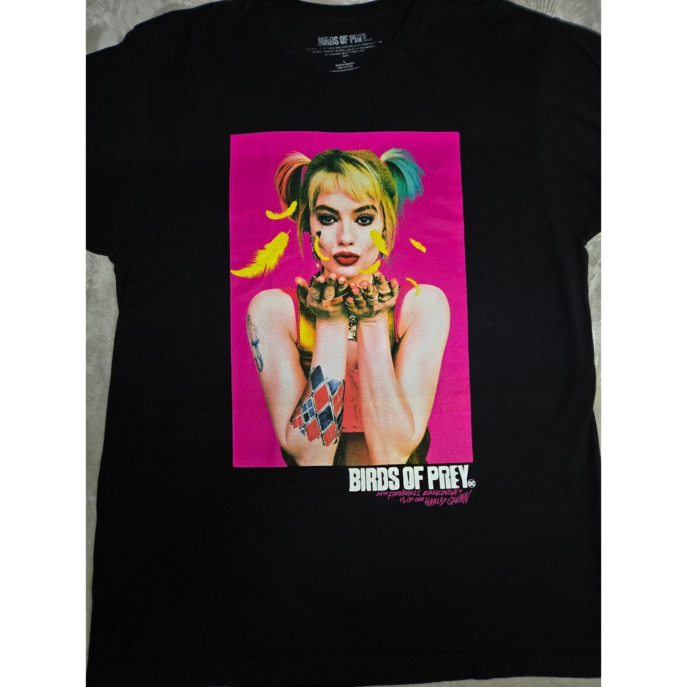 Birds of Prey Harley Quinn Graphic T-Shirt Black Large DC Comics Margot Robbie